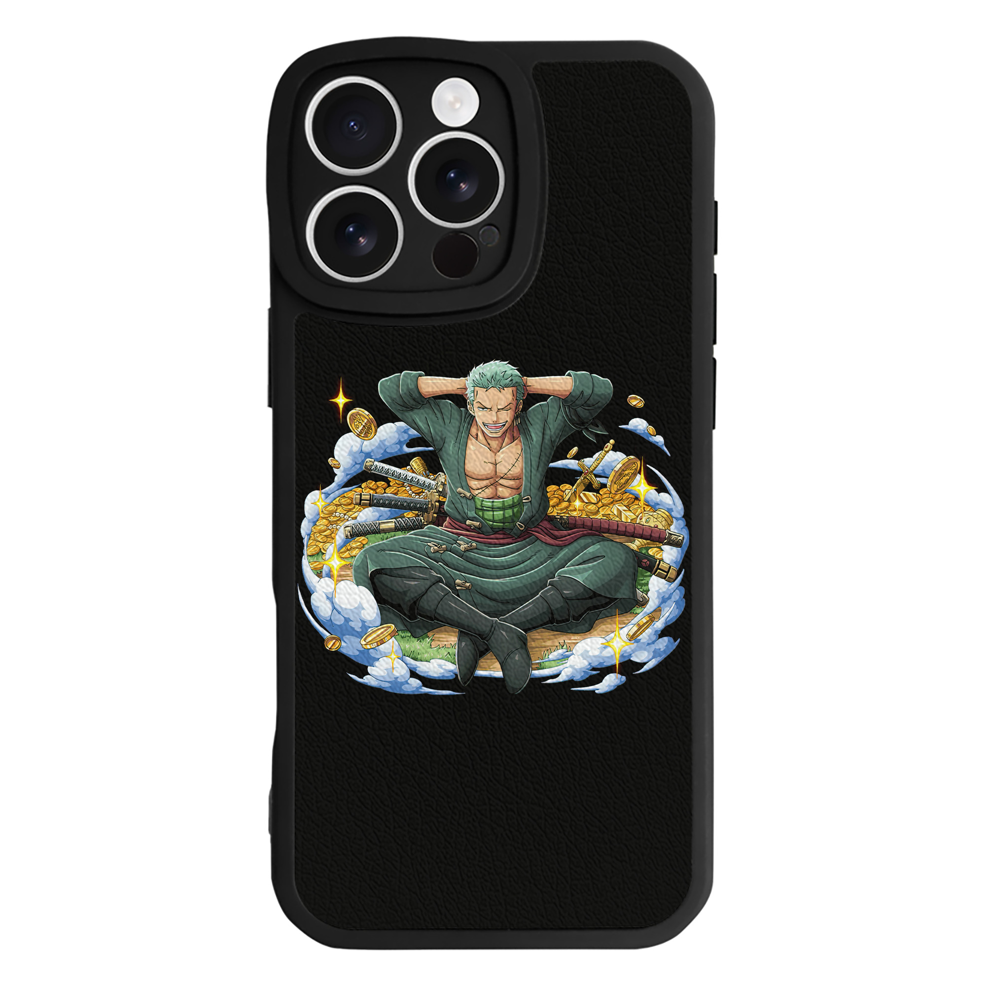 （画像用） ワンピース ロロノア・ゾロ ONE PIECE Roronoa Zoro 【iPhone 16シリーズ対応】シリコンスマホケース（レザー調） 材質：シリコン